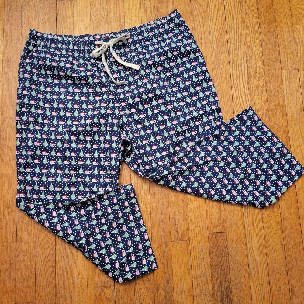 Vineyard Vines 2XB Pajama Pants Christmas Santa Whale Tree Holiday Lounge